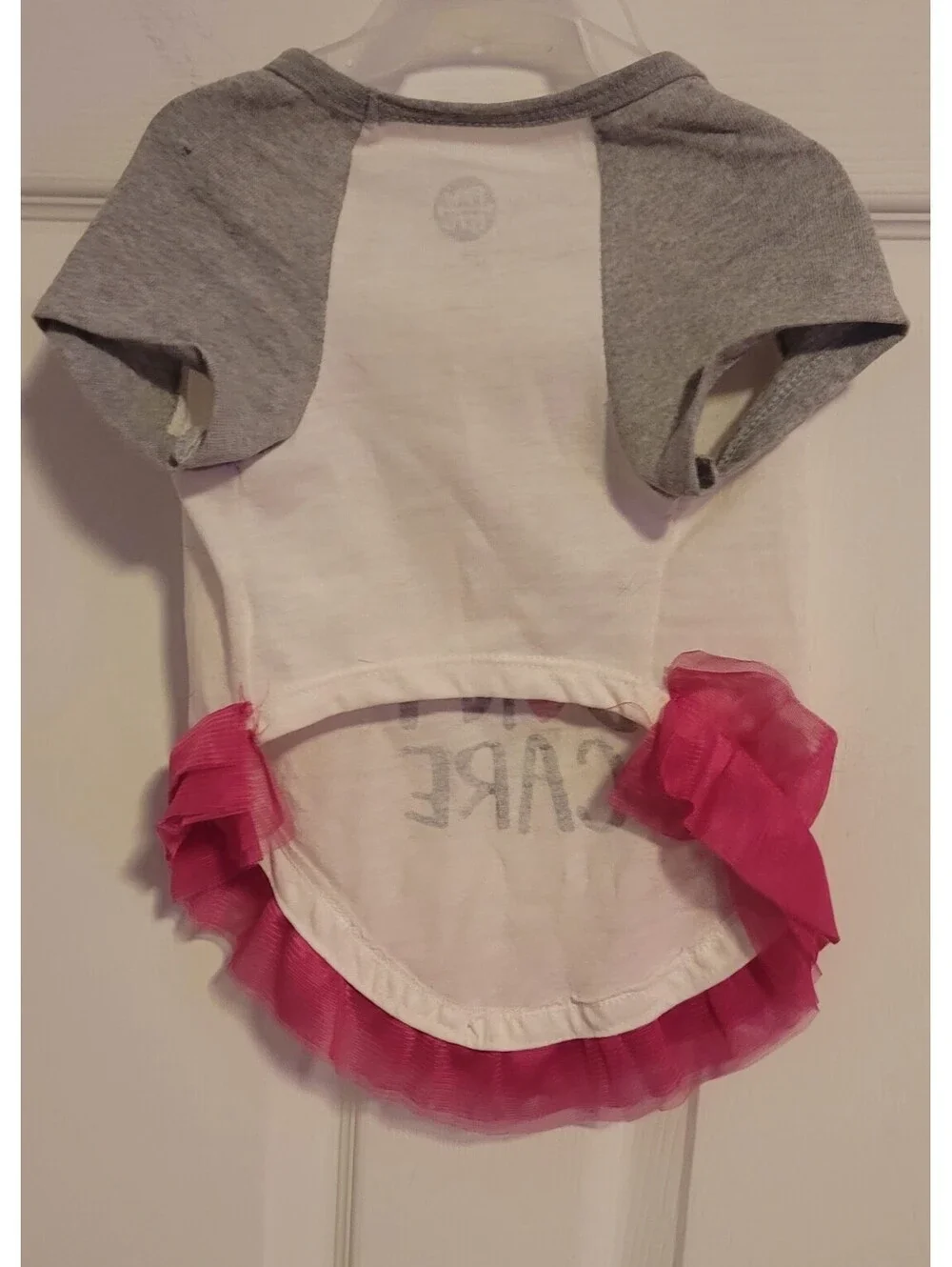 PAW NYC 'DOG HAIR DON'T CARE' PINK TUTU SHIRT DRESS PET DOG LARGE